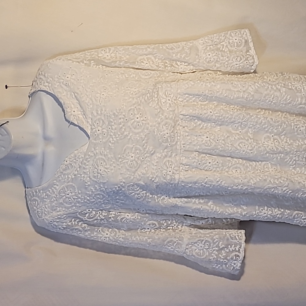 Kate & Sam Womens Dress Embroidered Flowers  Eyelet - Sz Medium.